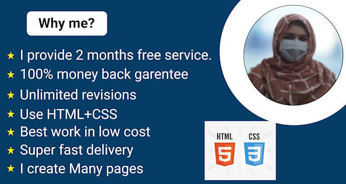 Create a html css website by Arshihussain | Fiverr