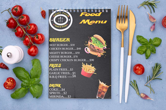 Do a menu design by Iftikharnaila | Fiverr