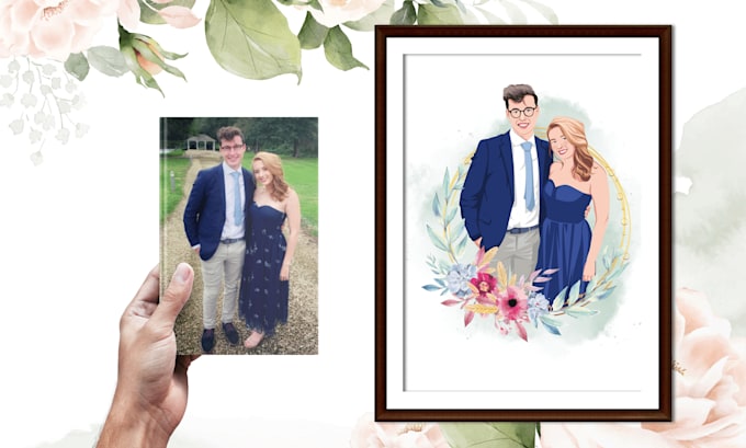 do custom portrait illustration personal couple or familly