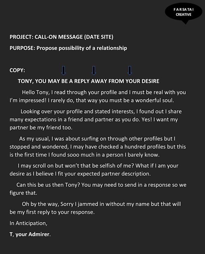 write letter or proposal for you and deliver asap