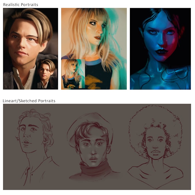 draw a realistic portrait or cartoon caricature