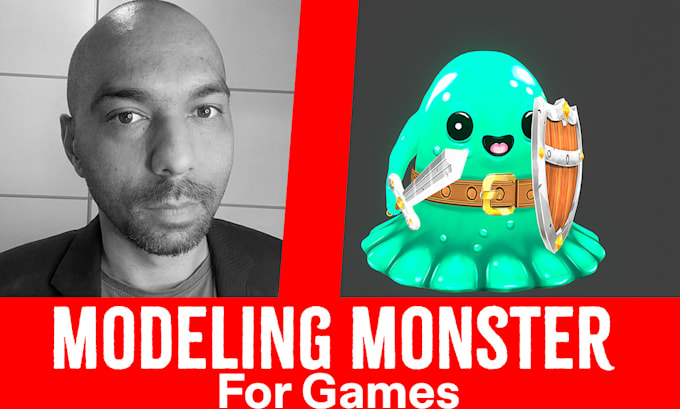 3d modeling monster cartoon low poly games