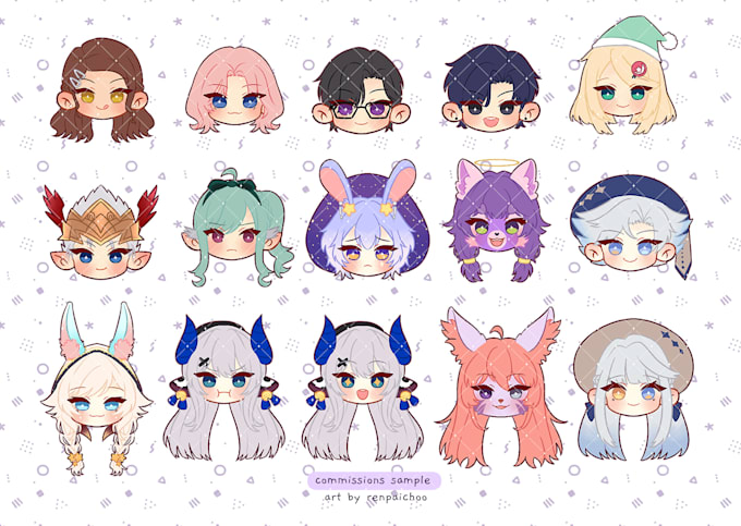 Draw cute chibi head for you by Renpaichoo | Fiverr