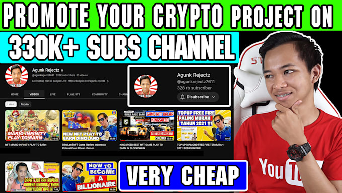 promote crypto or nft project on my youtube channel