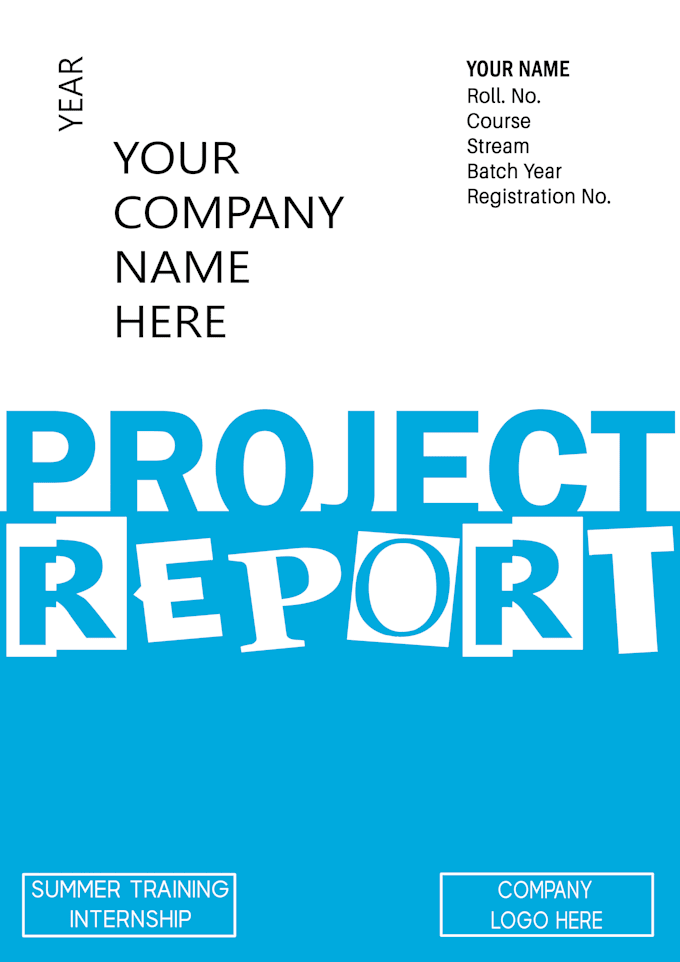 make project cover page for your projects works and project reports