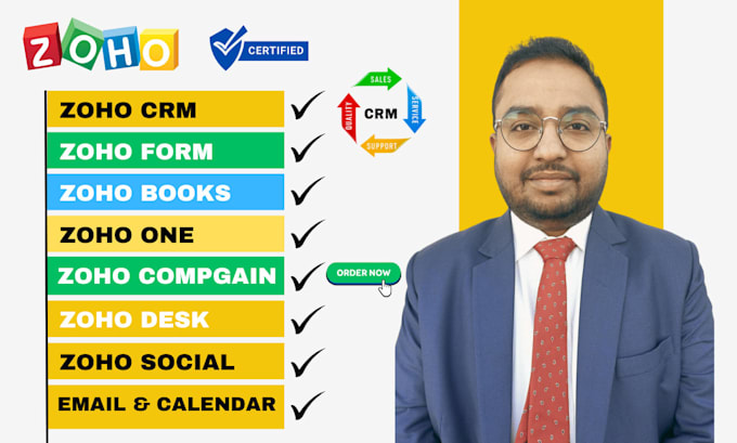 do zoho crm, zoho one, zoho books, zoho campaign, zoho flow, site, form and mail