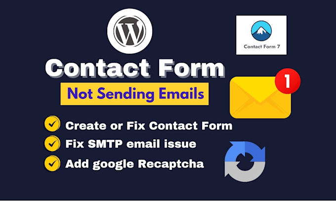 fix contact form in wordpress, smtp or spam issue, captcha, configure email