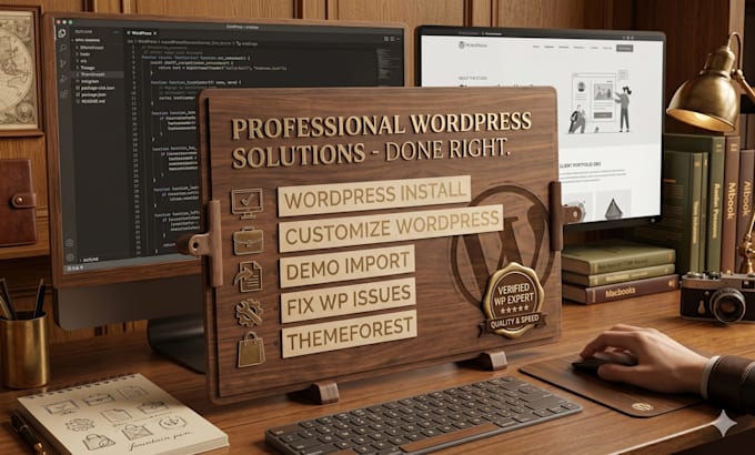 do wordpress theme installation and customization, demo import, fix wp issues