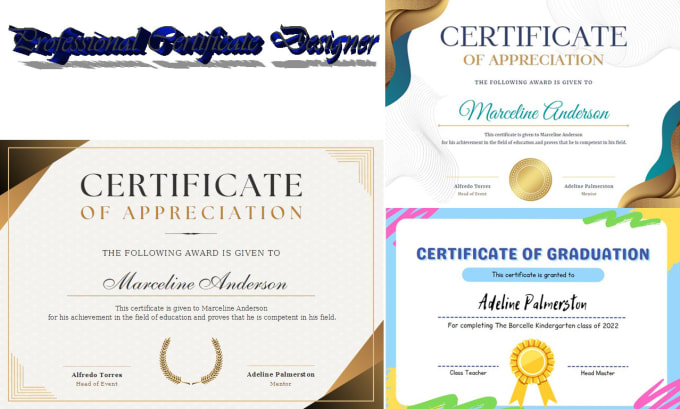 Create professional certificate in 24 hours by Khizarjamshaid6 Fiverr