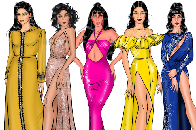 Draw fashion illustration and sketches by Hidar_yassin | Fiverr