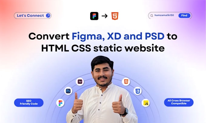do figma to html css, psd to html or xd to html static website