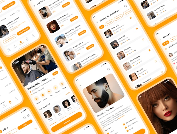 develop salon barber booking app android, IOS frontend