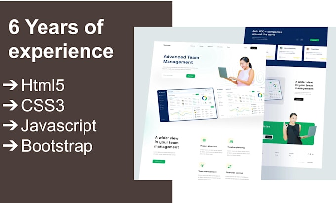 Design website with html, css, js and bootstrap by Zakirhpro | Fiverr