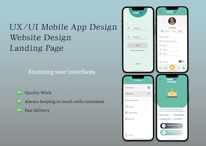 Do ux ui design, websites, mobile apps, landing page by Lelenana9 | Fiverr