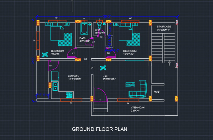 Draw professional 2d floor plans in autocad in 1 day by Pratikcivil ...