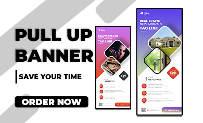 do banner design, roll up banner, and retractable banner