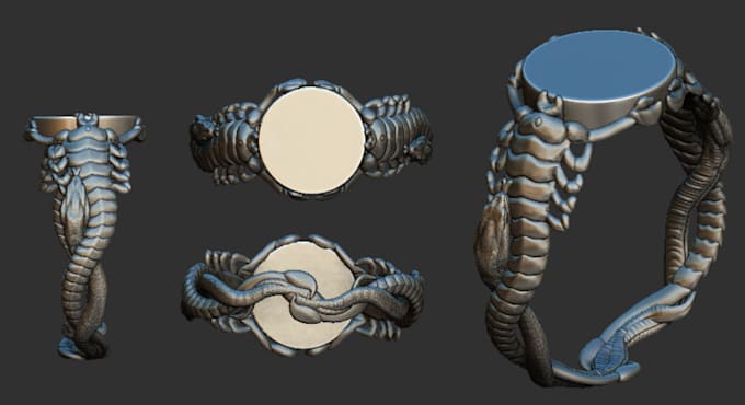 3d sculpting ring, pendant, or any jewelry in organic style