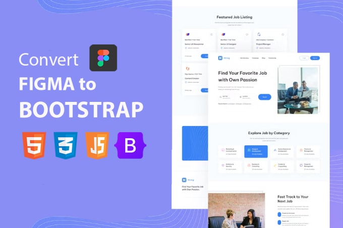 Convert figma design to responsive bootstrap website by Moeed_ather ...