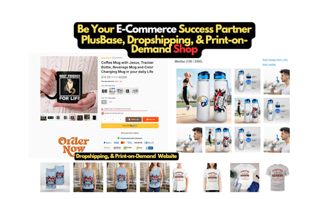 build dropshipping and print on demand ecommerce website, plus base pod design