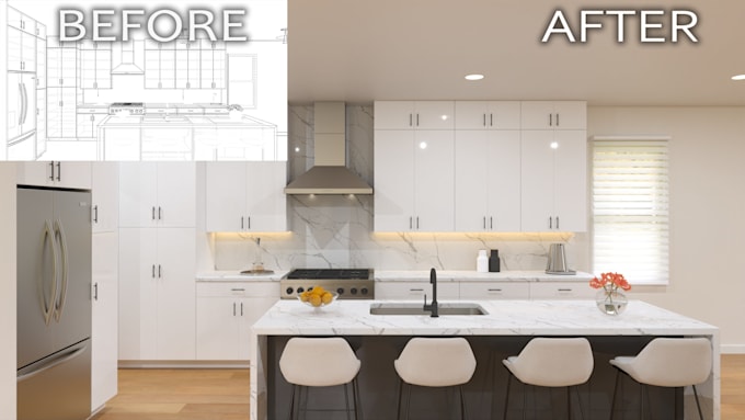create stunning 3d modern kitchens for remodel