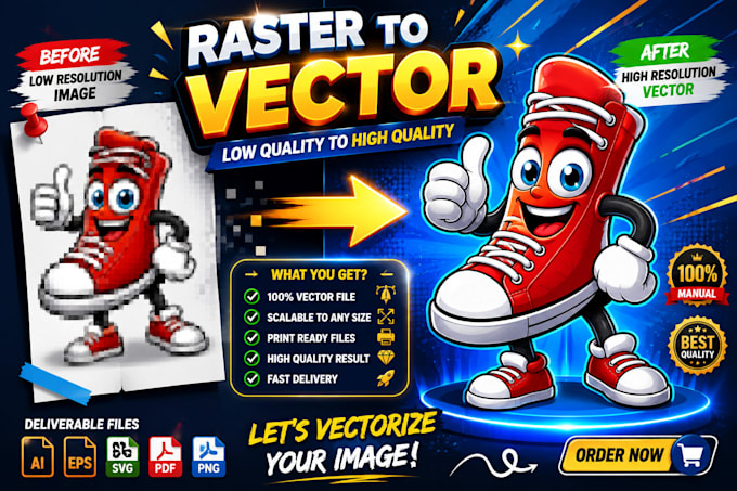 make logo and convert images to vectors, vectorize, vector tracing