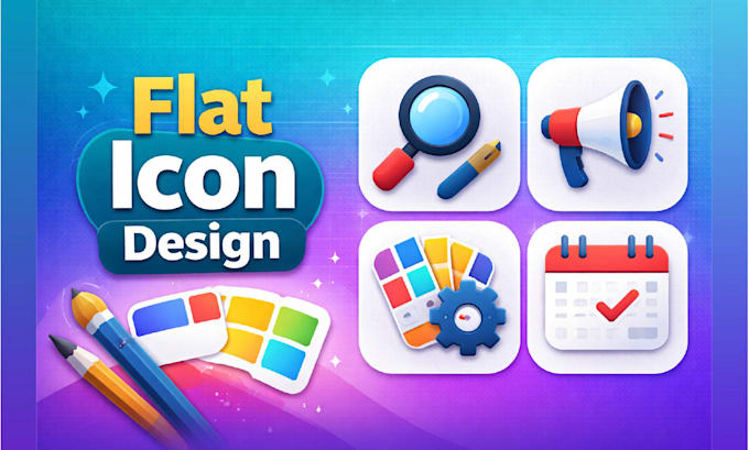 design professional flat icon sets for web and app UI UX