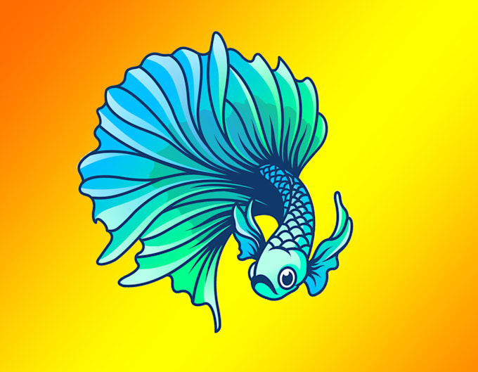 design betta fish mascot  logo with my own creative thinking