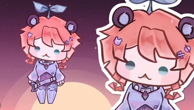 make art and rig chibi live2d model vtuber for streaming