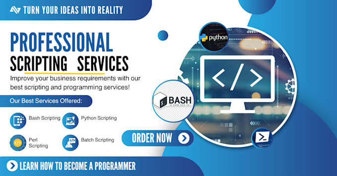 do scripting in bash, shell, python for linux