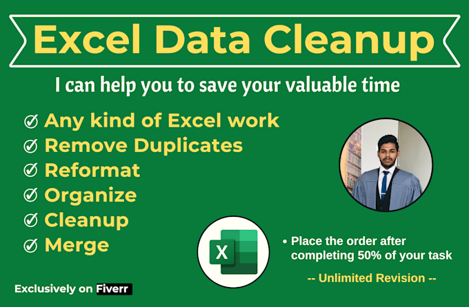 do ms excel data clean, organize, merge, split format and data sort