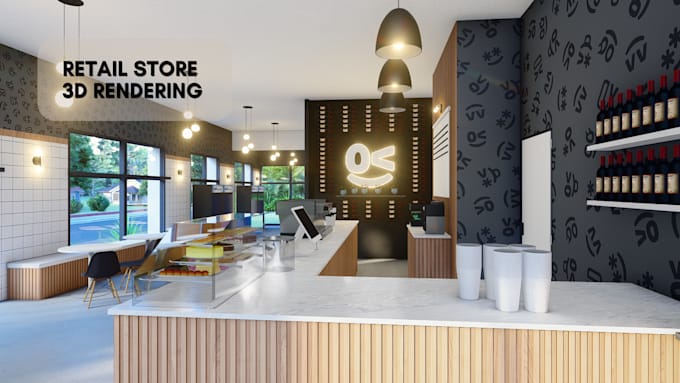 design and 3d render your retail store interior