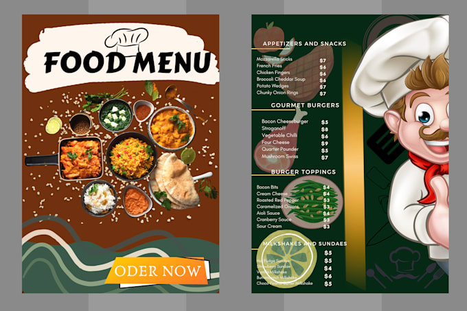 design professional restaurant food menu design