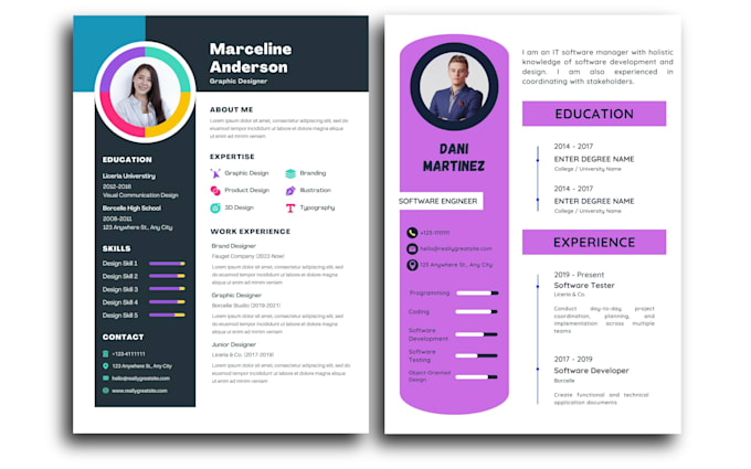 make professional resume design or modern cv template