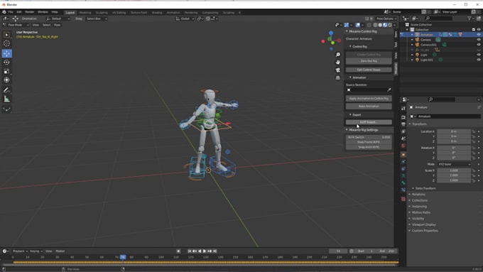 Do rigging character in blender software by Ha_afzal | Fiverr