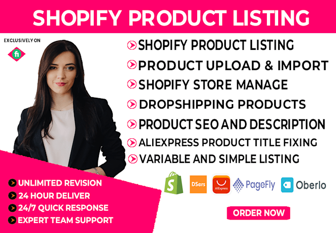 do shopify product listing and shopify data entry