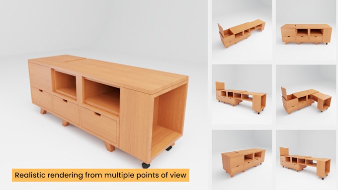 do furniture 3d modelling, realistic render, and cgi video