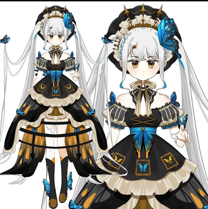 Draw you a live2d model with separated parts ready for rigging by