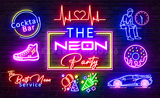 design 3 neon logo or neon sign light for you in just 8 hours