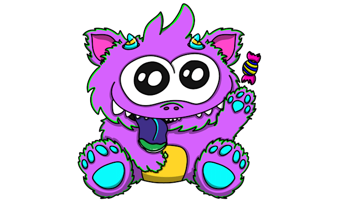 draw cute cartoon character, alien, animal, monster