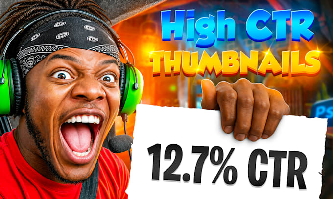 do high CTR clickbait youtube thumbnail design in 3hrs