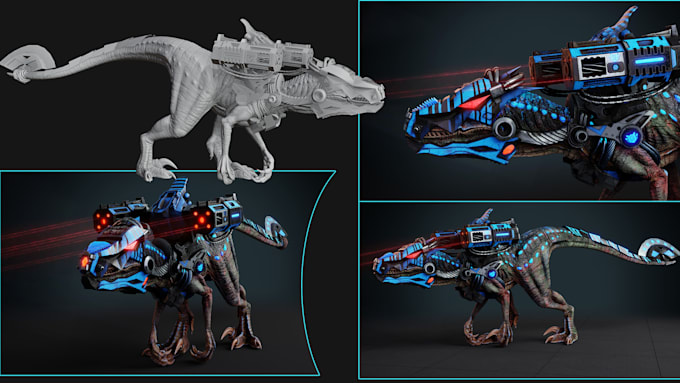 do 3d hard surface 3d robot modeling texturing and lighting