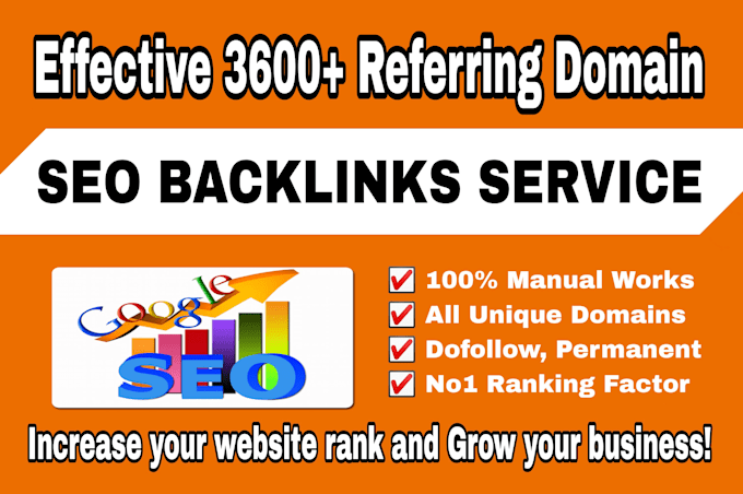 build 3600 referring domain SEO backlinks for google ranking