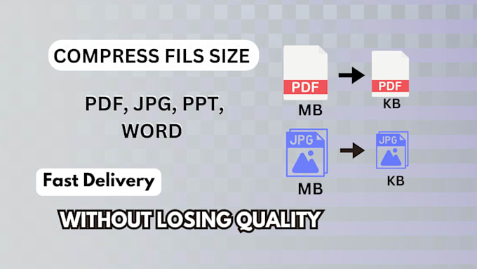 reduce or compress PDF, word, PPT size in 1 hr