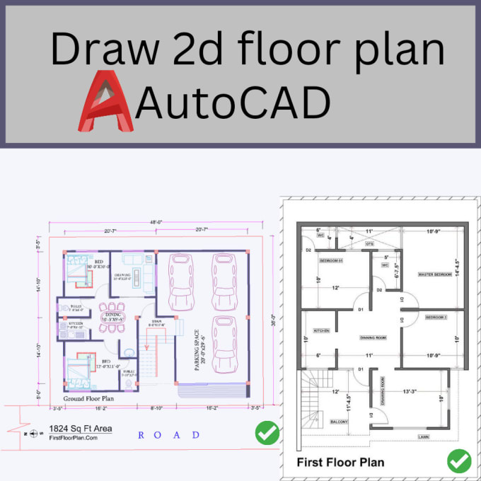 Draw 2d floor plan, house plan sections and elevations in autocad by ...