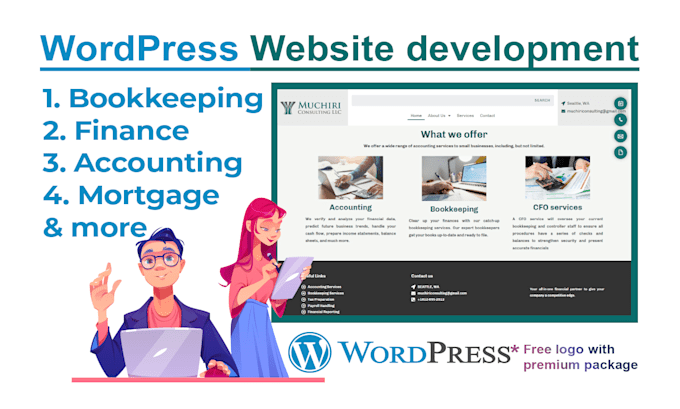 do bookkeeping website finance website accounting wordpress web development