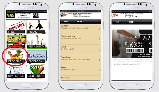 advertise a product,service,site on a mobile app