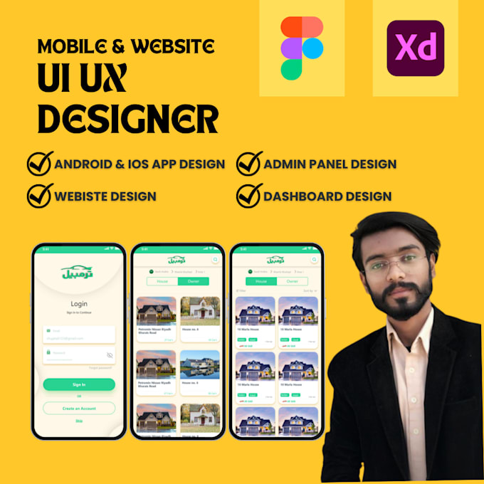 Do mobile app ui ux design and website ui ux design on figma by U ...