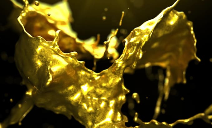 create golden liquid splash intro animation video