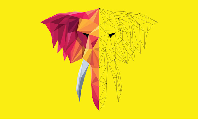 design a unique polygonal geometric logo for your business