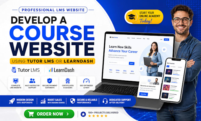 develop a course website using tutor lms or learndash